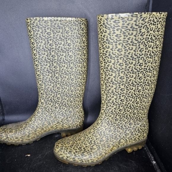Women's waterproof‎ rain/gardening leopard print boots sz.10 by Rampage - Picture 3 of 12